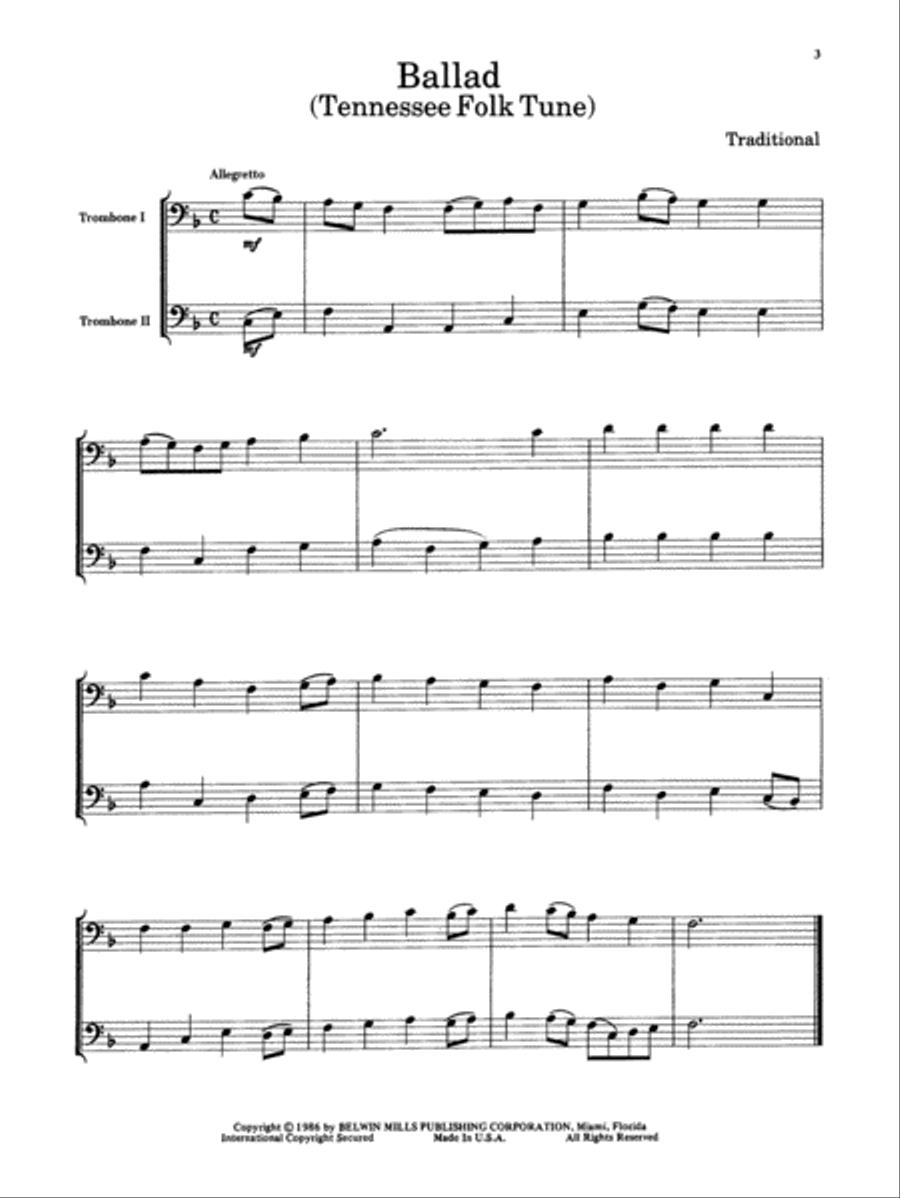 Belwin Master Duets (Trombone), Volume 1 Trombone Duet scores gallery preview page 4
