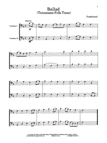 Belwin Master Duets (Trombone), Volume 1