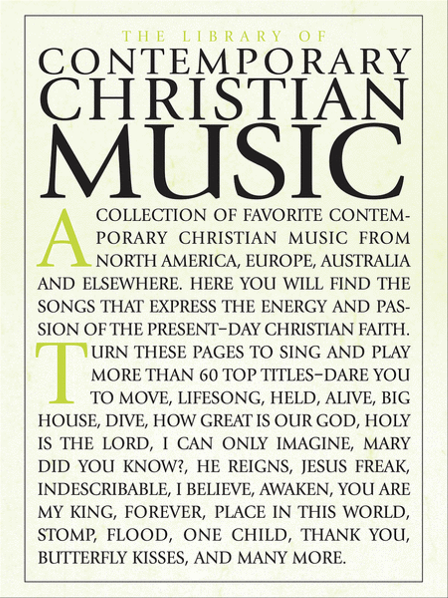 The Library of Contemporary Christian Music Piano, Vocal, Guitar scores gallery preview page 1