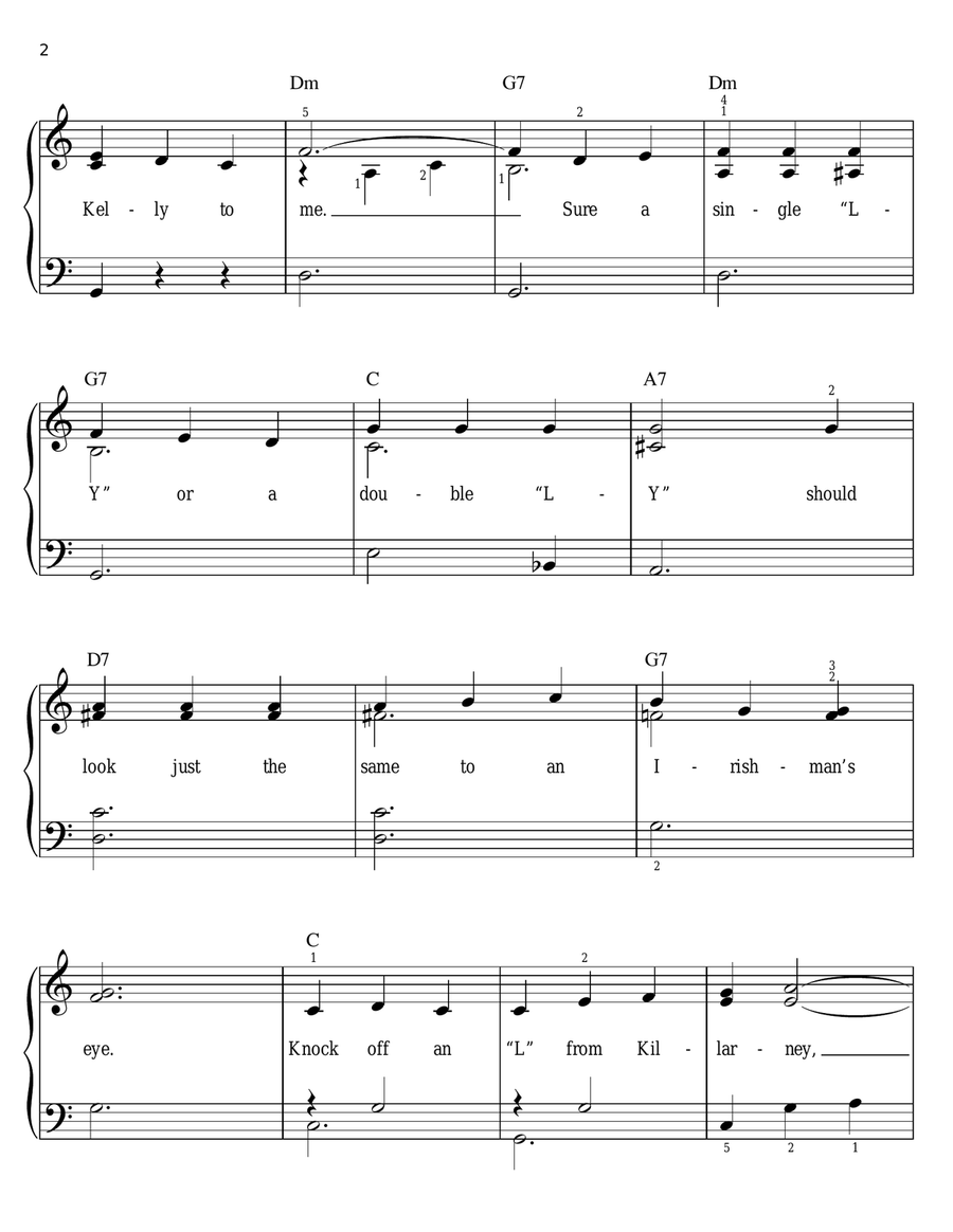 If I Knock The 'L' Out Of Kelly Easy Piano scores gallery preview page 2