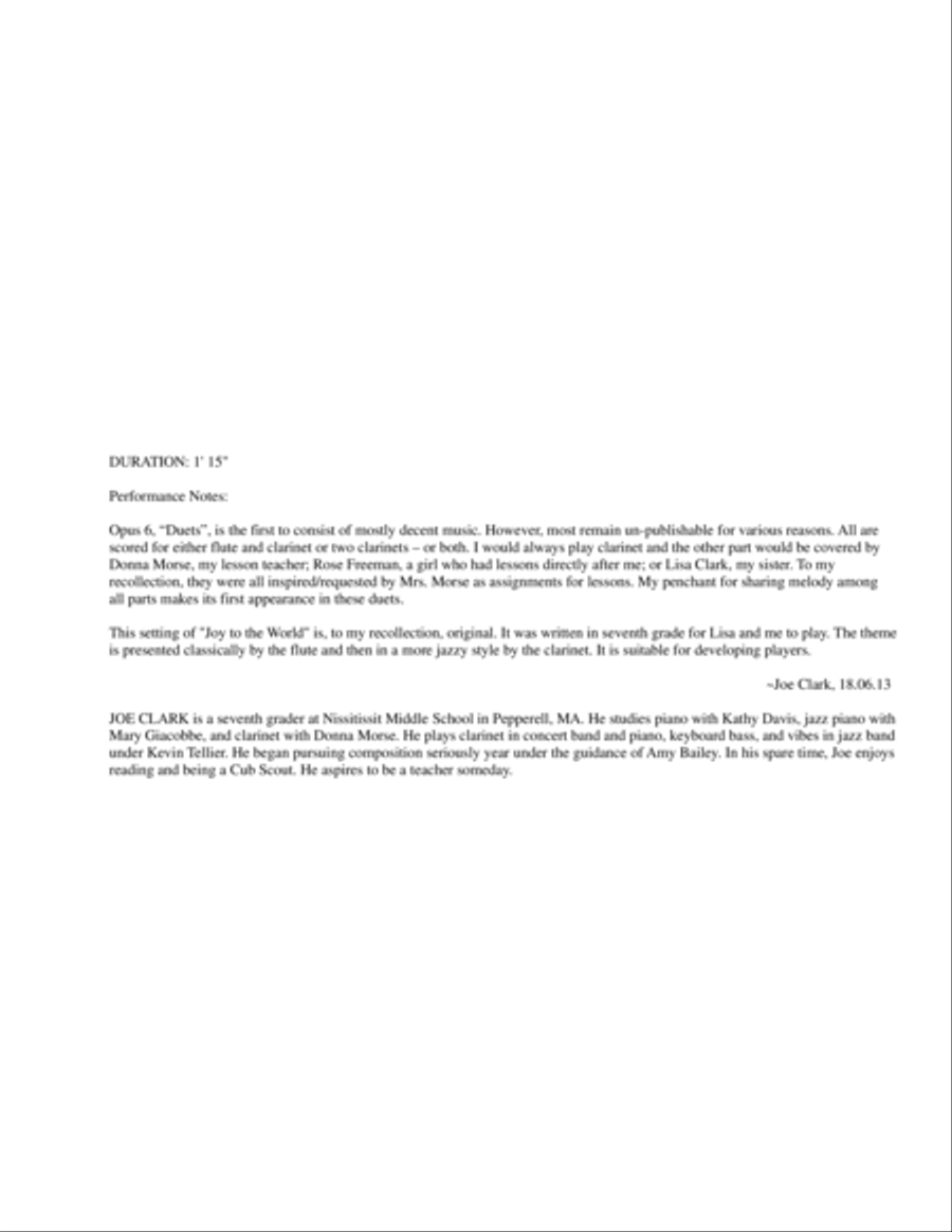 Joy to the World Woodwind Duet scores gallery preview page 2