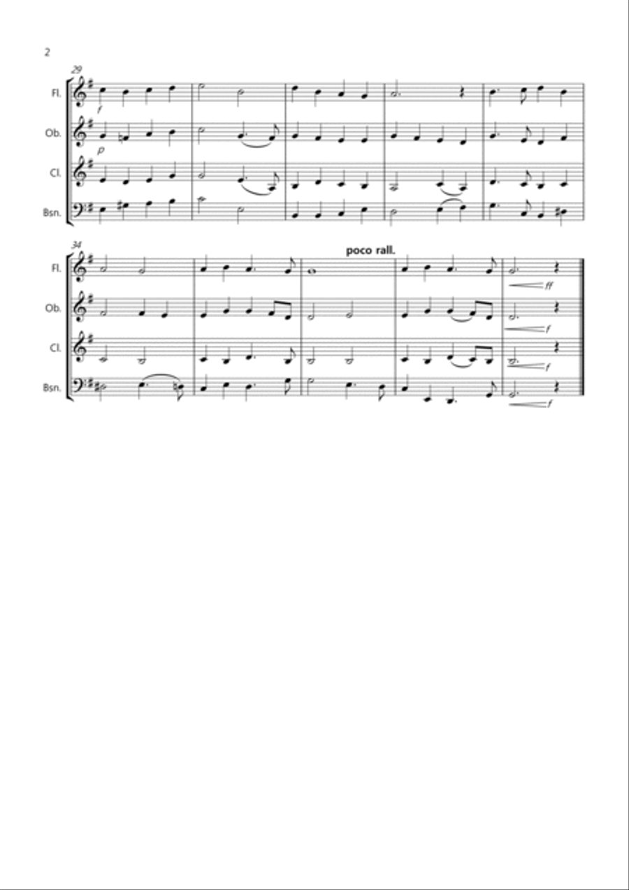 In the Bleak Midwinter for Wind Quartet Woodwind Quartet scores gallery preview page 2
