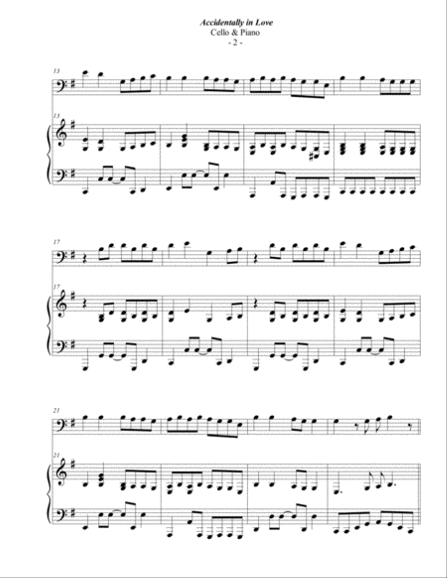 Accidentally In Love Piano scores gallery preview page 2