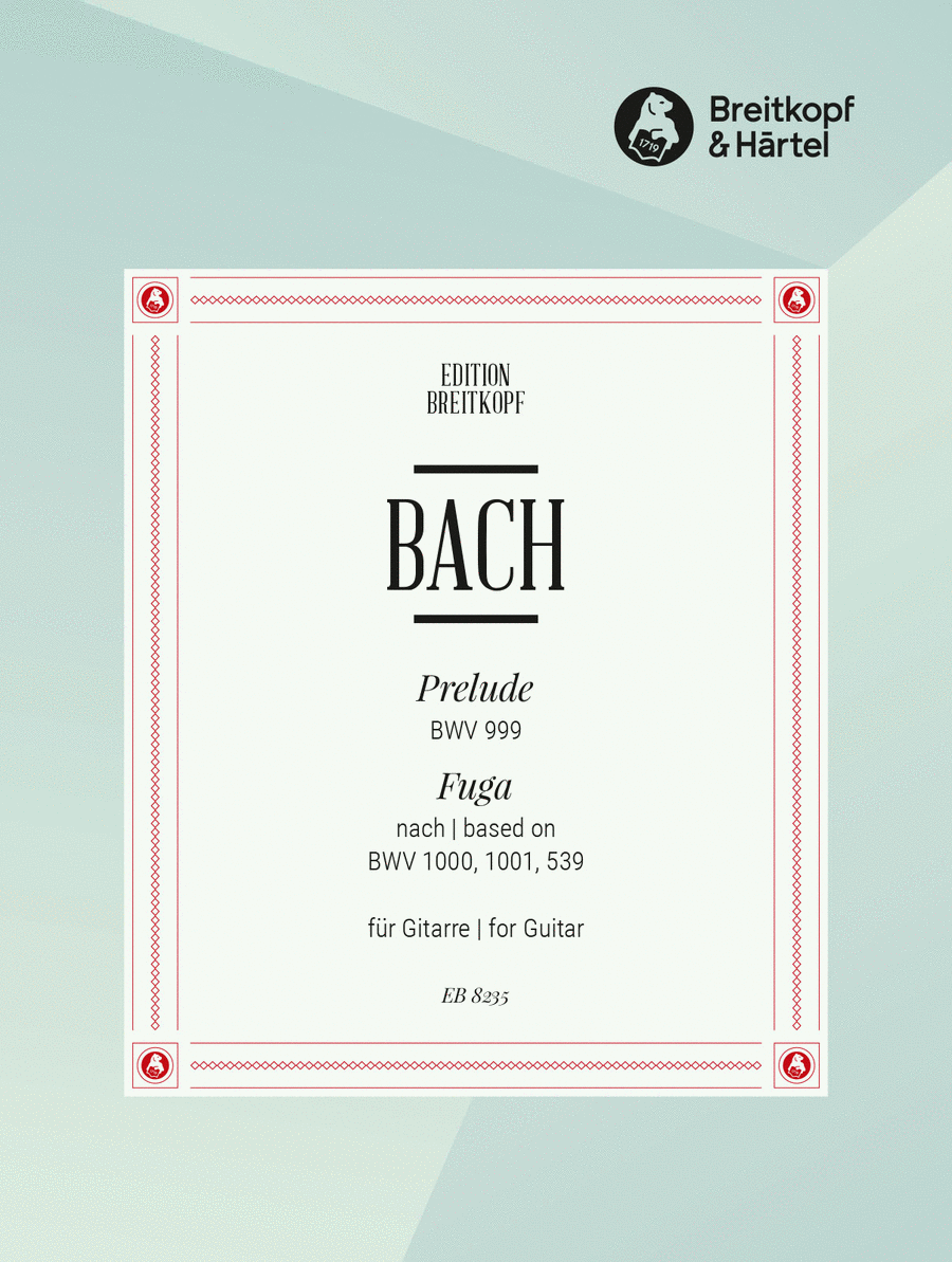 Prelude BWV 999 – Fuga based on BWV 1000, 1001, 539 Classical Guitar scores gallery preview page 1
