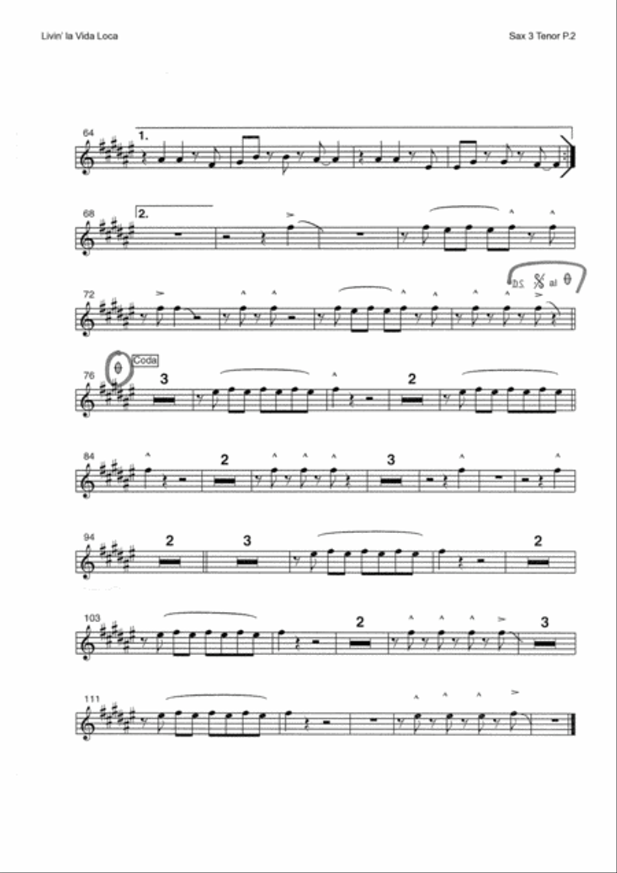 Livin' La Vida Loca Jazz Ensemble scores gallery preview page 6