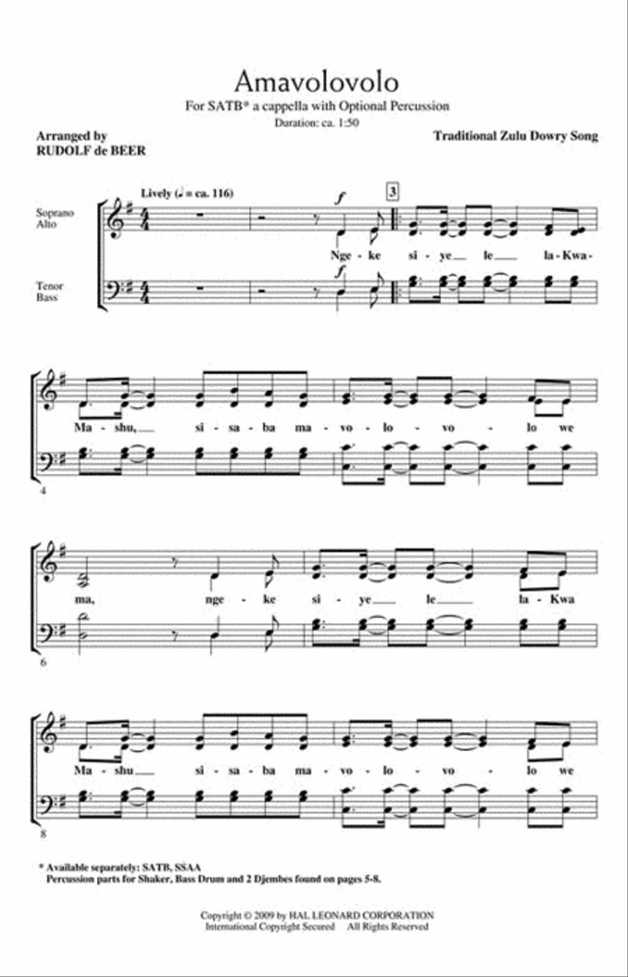 Amavolovolo Amavolovolo 4-Part scores gallery preview page 2