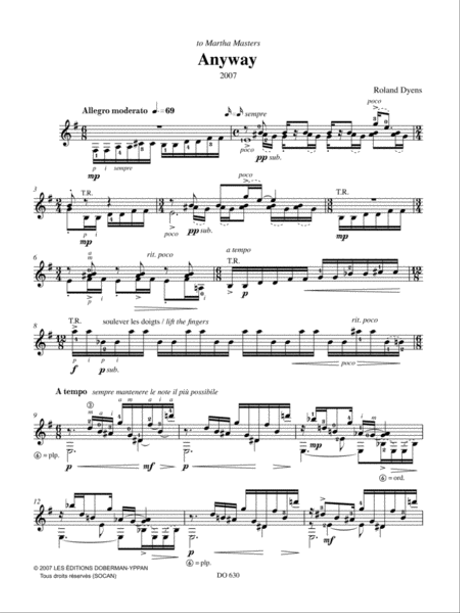 Anyway Anyway Classical Guitar scores gallery preview page 6