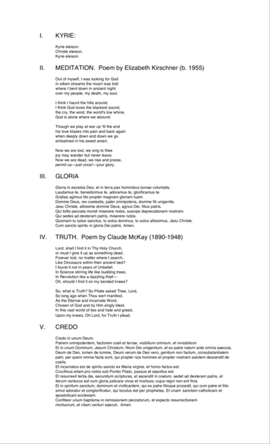 Mass for the Holy Year 2000, pt. 1 (2000) for SATB soloists, chorus and orchestra image number null