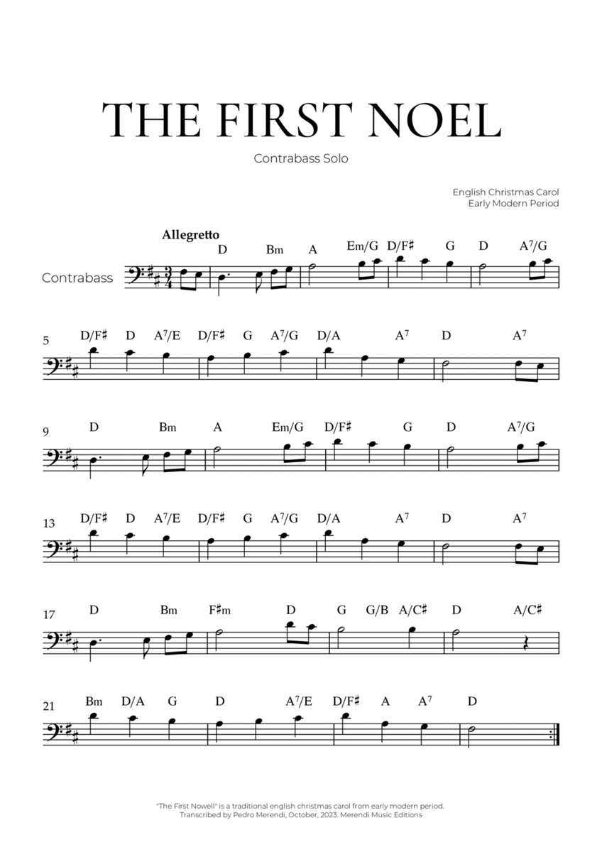 The First Noel (Bass Solo) - Christmas Carol image number null