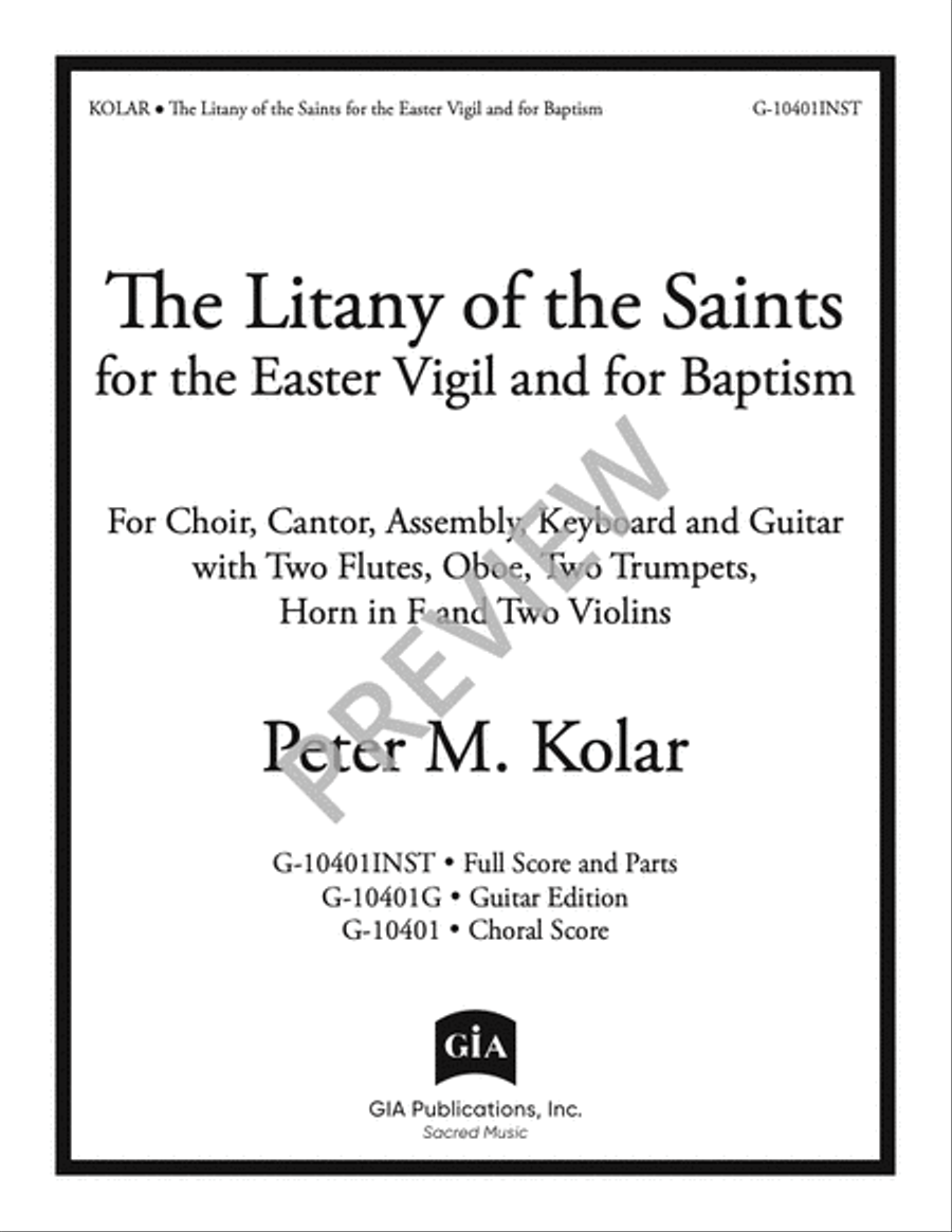 The Litany of the Saints for the Easter Vigil and for Baptism - Full Score and Parts Flute scores gallery preview page 2