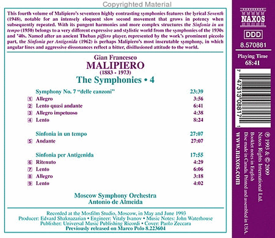 Volume 4: Symphonies - No. 7