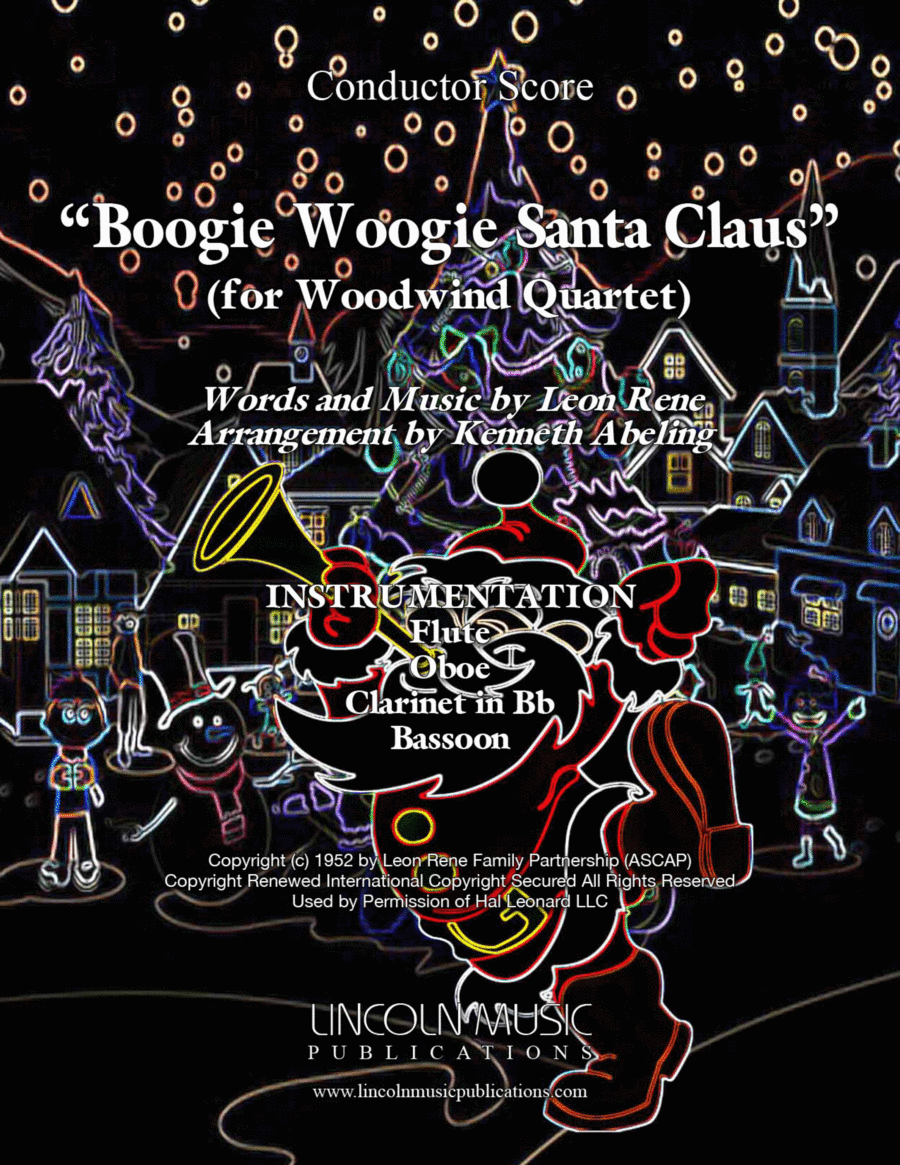 Boogie Woogie Santa Claus Woodwind Quartet scores gallery preview page 1