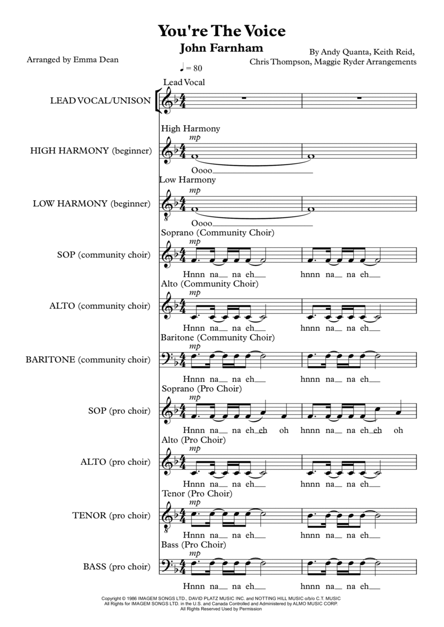 You're The Voice You're The Voice A Cappella scores gallery preview page 1