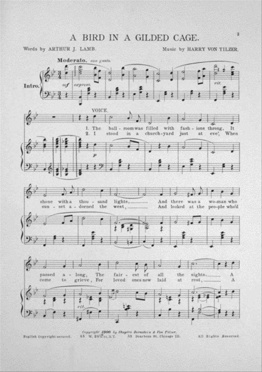 A Bird in a Gilded Cage Voice scores gallery preview page 2