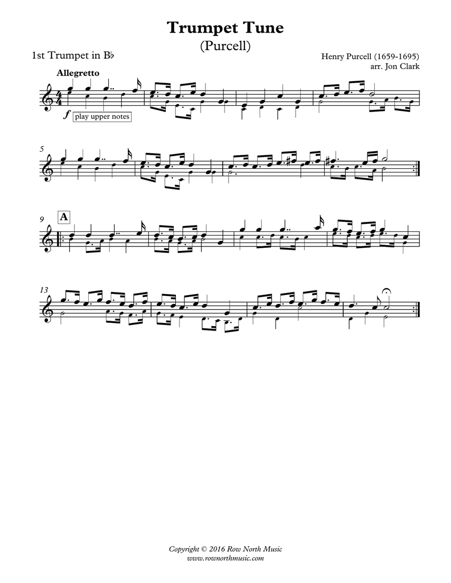 Trumpet Tune (Purcell) - Henry Purcell (1659-1695) arr. Jon Clark Brass Ensemble scores gallery preview page 4