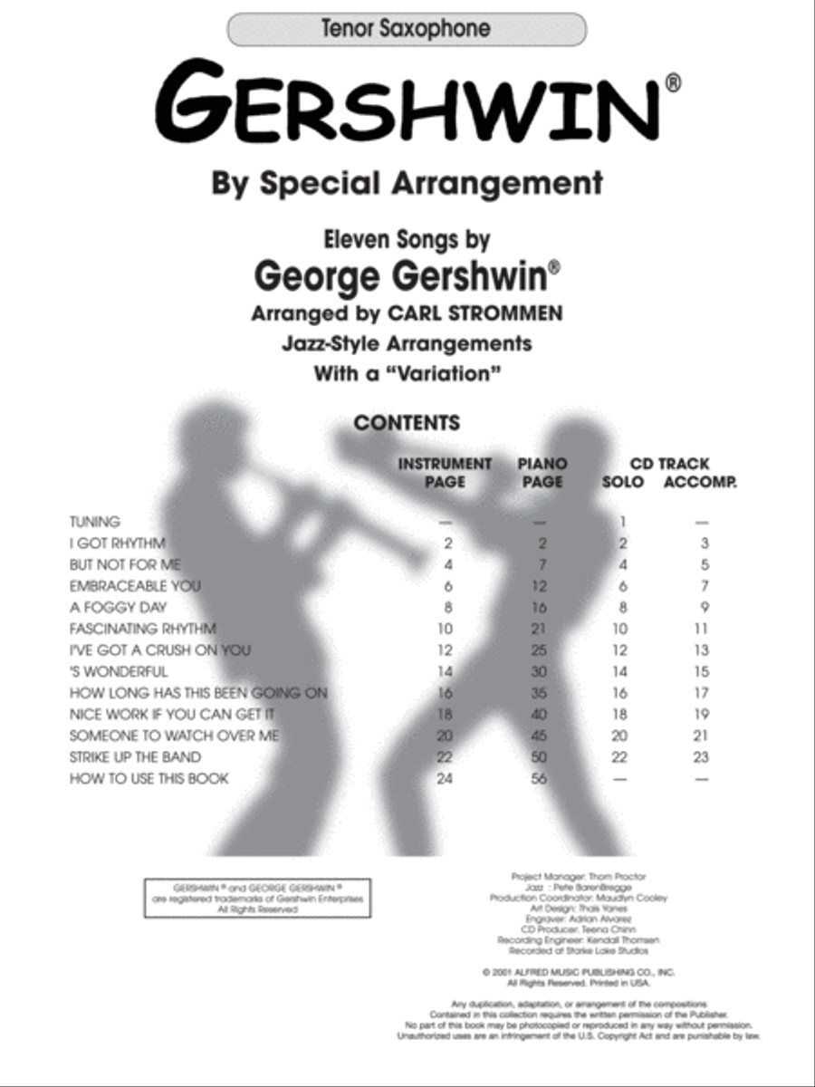 Gershwin by Special Arrangement Tenor Saxophone scores gallery preview page 2