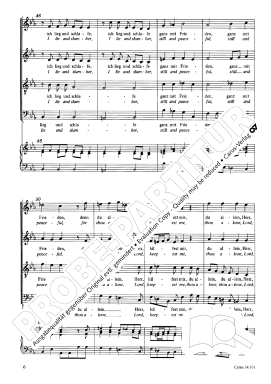 I lie and slumber, still and peaceful 4-Part scores gallery preview page 15