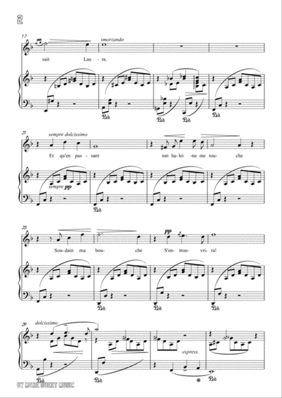 Liszt-Oh!Quand je dors in F Major,for Voice and Piano Voice Solo scores gallery preview page 4
