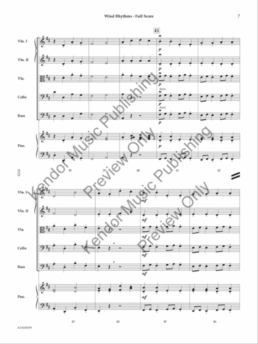 Wind Rhythms (Score) String Orchestra scores gallery preview page 8