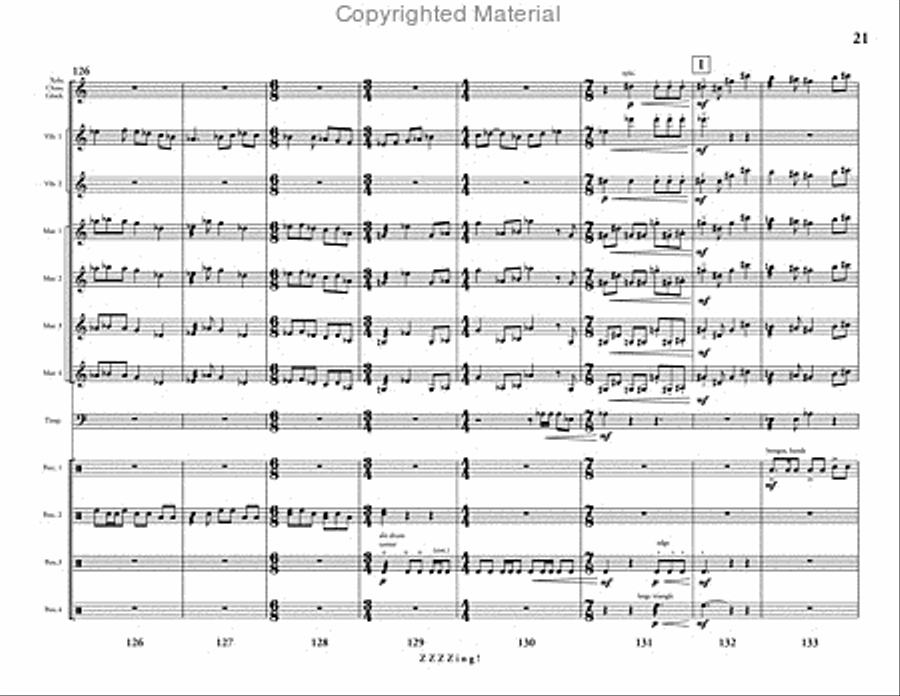 ZZZZing! ZZZZing! Percussion Ensemble scores gallery preview page 22