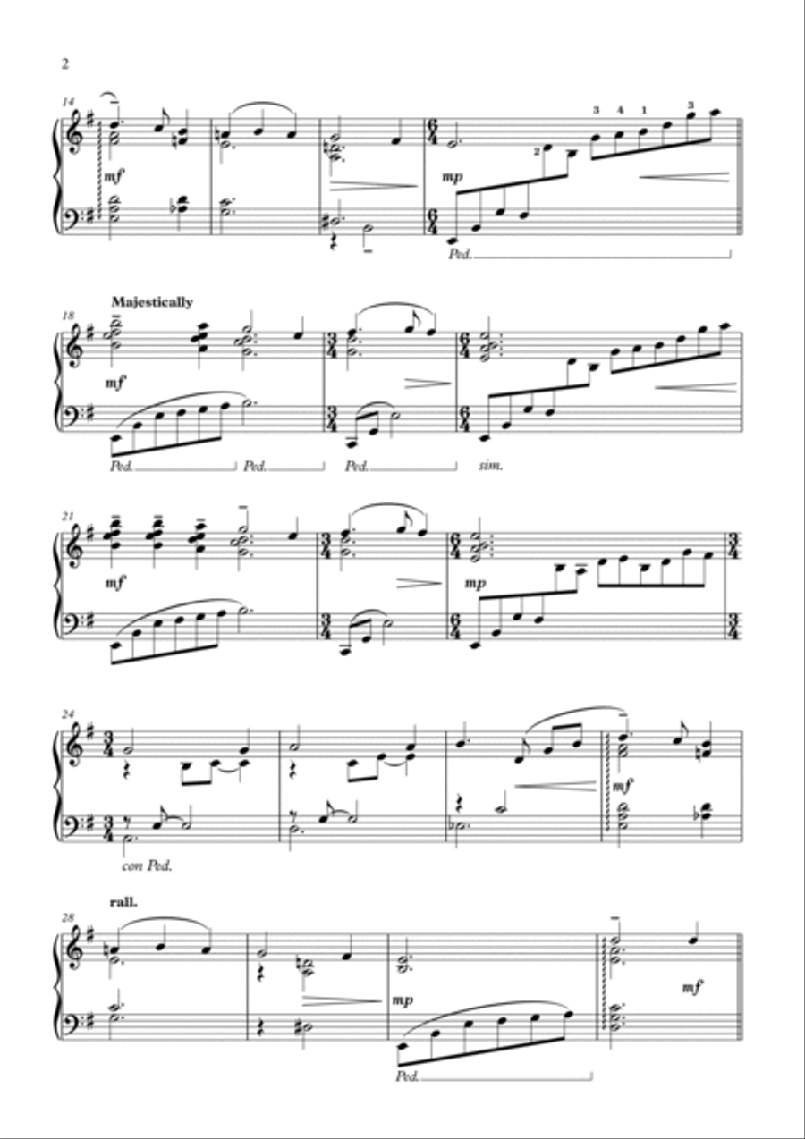 We three kings of Orient are Piano Solo scores gallery preview page 2
