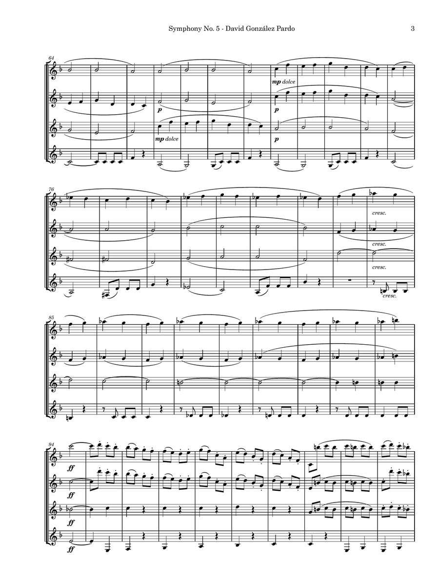 Symphony No. 5 in C minor, Op. 67 (First movement) Chamber Music scores gallery preview page 3