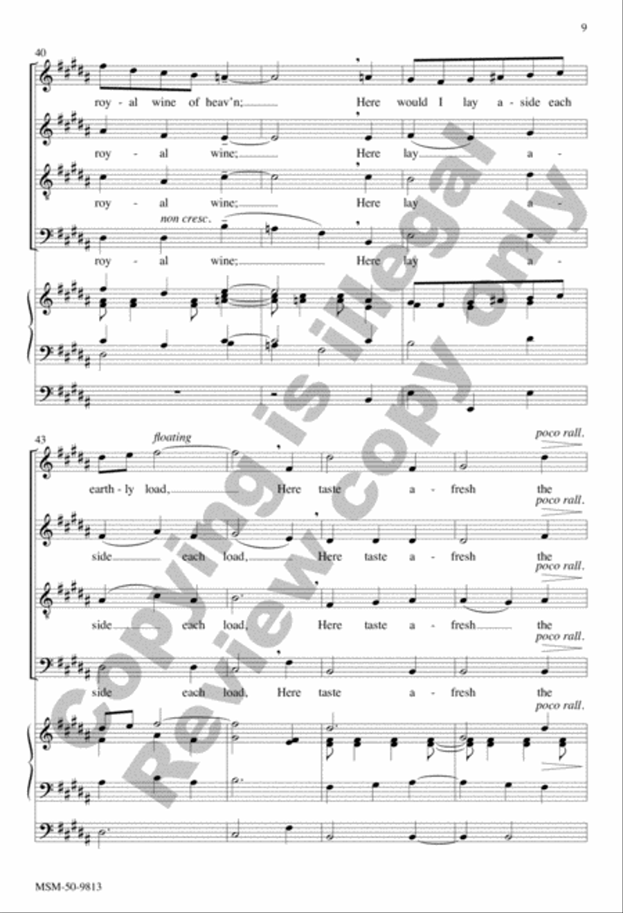 This Is the Hour of Banquet and of Song 4-Part scores gallery preview page 9