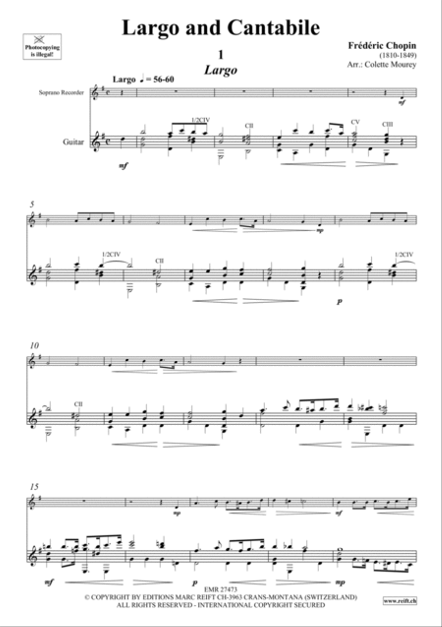 Largo and Cantabile Soprano Recorder scores gallery preview page 3