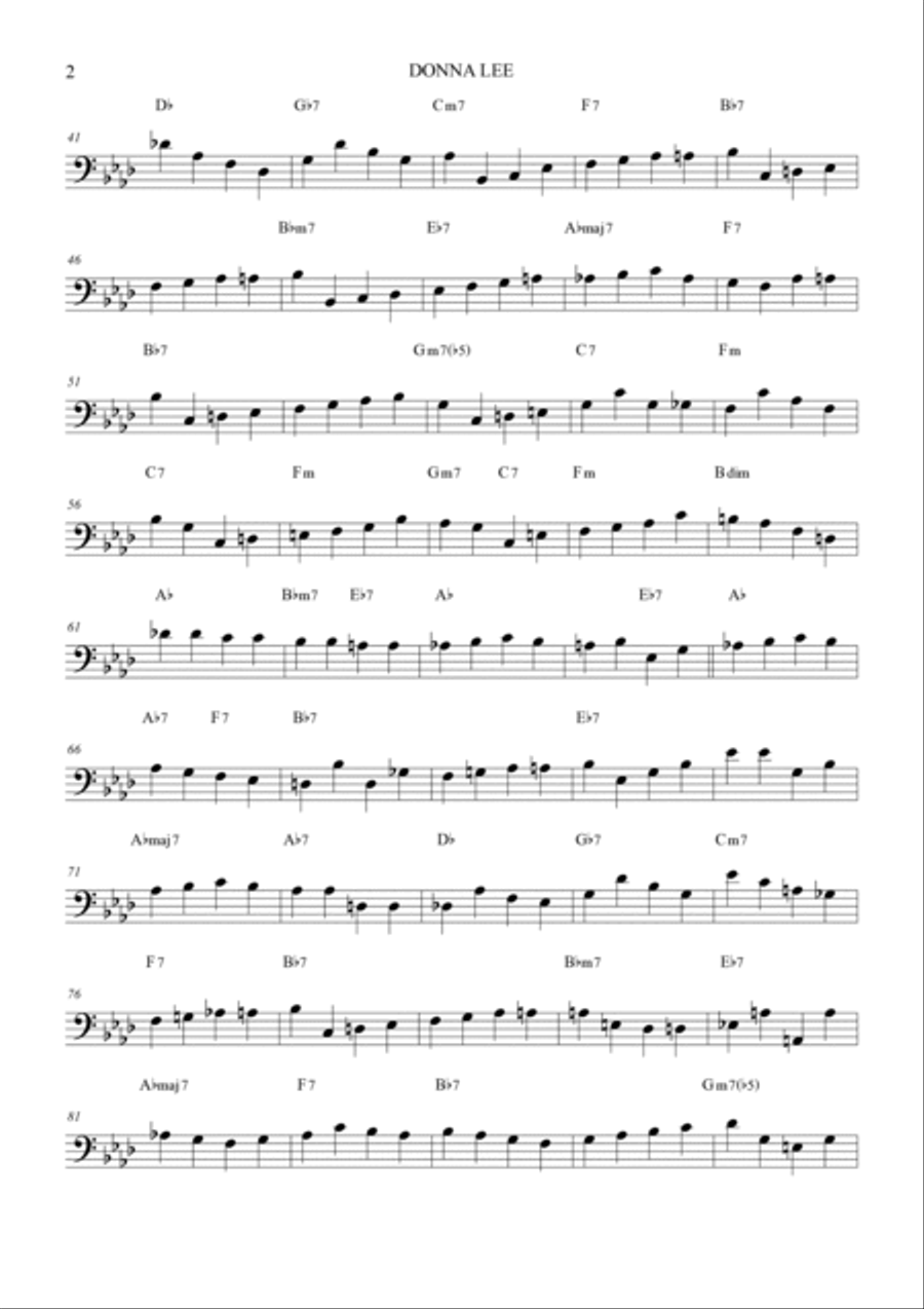 Donna Lee Donna Lee Double Bass scores gallery preview page 2