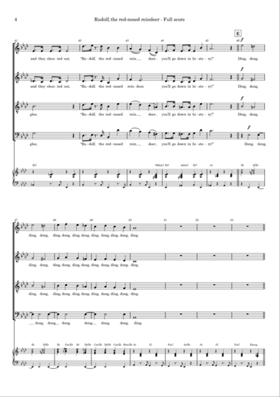 Rudolph The Red-nosed Reindeer 4-Part scores gallery preview page 4