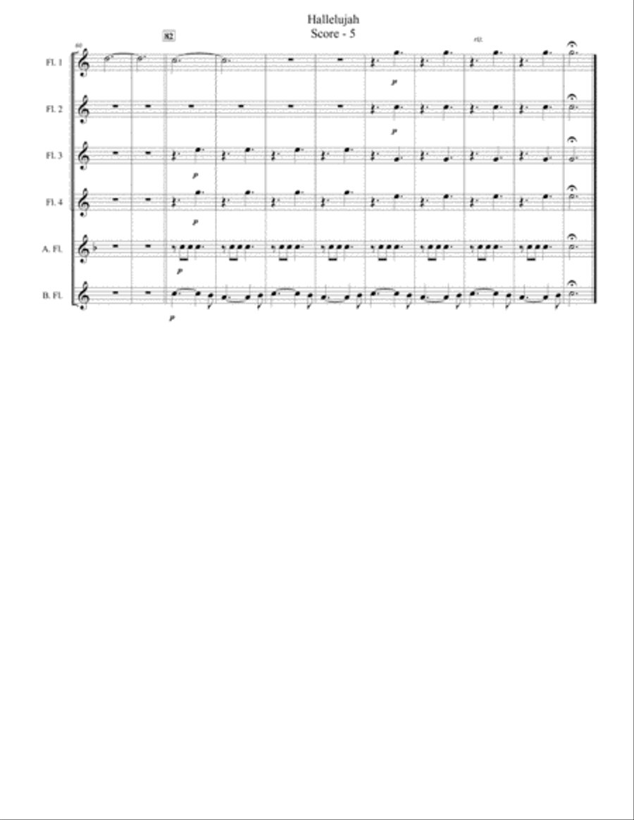 Hallelujah Hallelujah Flute Choir scores gallery preview page 5