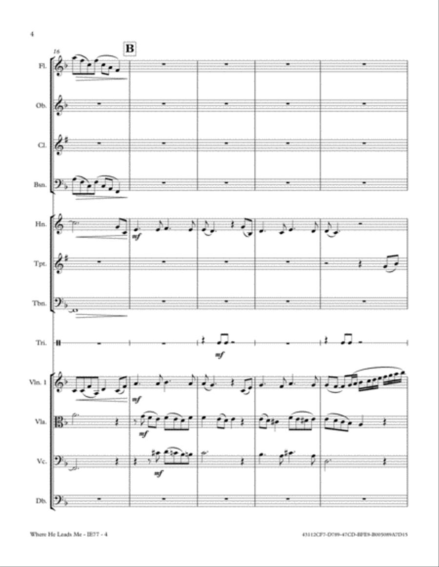 Where He Leads Me Full Orchestra scores gallery preview page 4