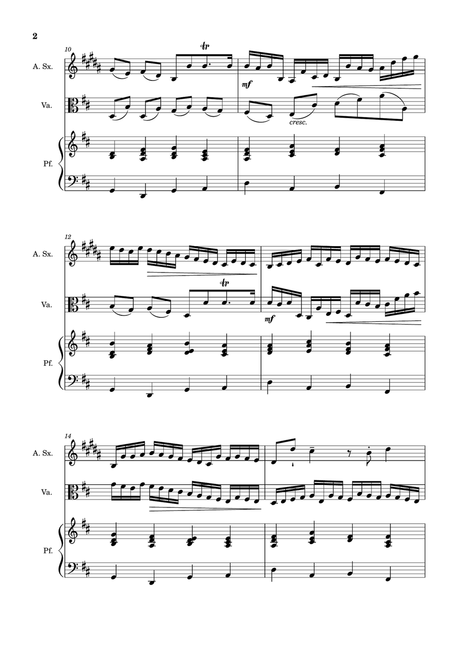 Canon in D Major, P.37; T.337. A. Sax, Viola, and Piano. Score and Parts. Chamber Music scores gallery preview page 2