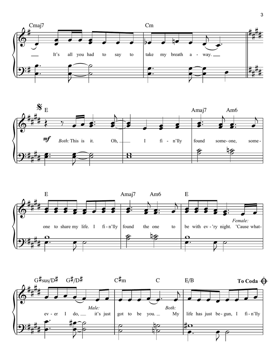 I Finally Found Someone I Finally Found Someone Easy Piano scores gallery preview page 3
