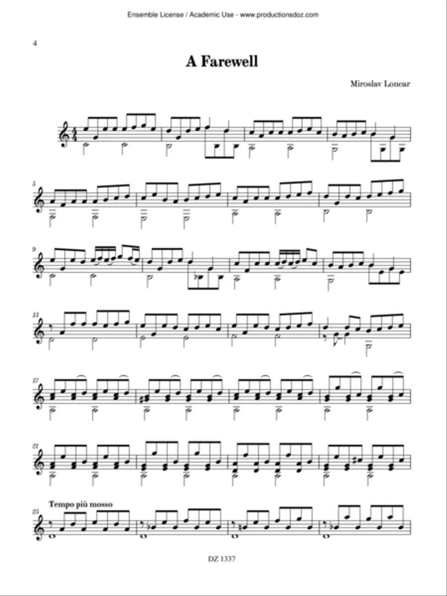 Dreams and Memories Classical Guitar scores gallery preview page 4