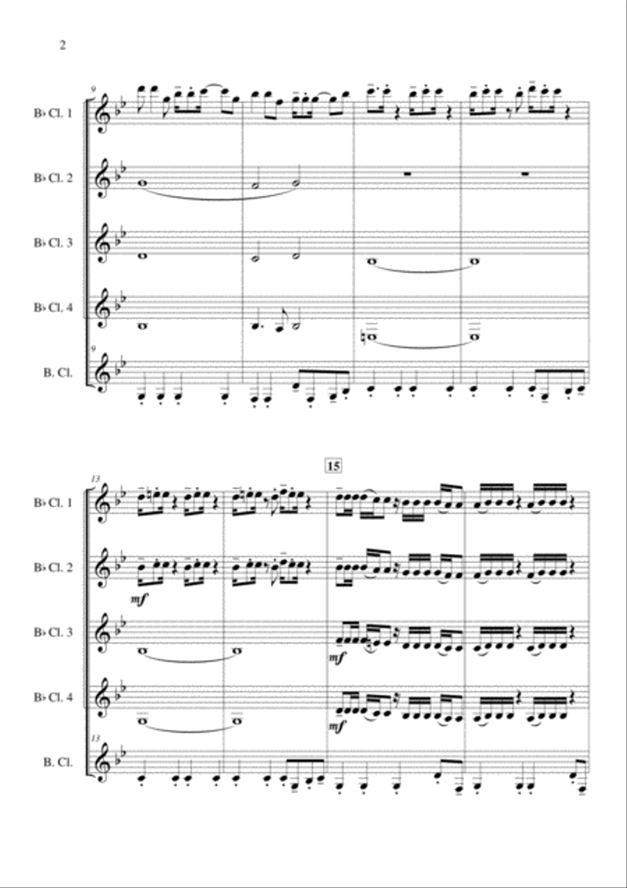 Stayin' Alive from the Motion Picture SATURDAY NIGHT FEVER Clarinet Quintet scores gallery preview page 3