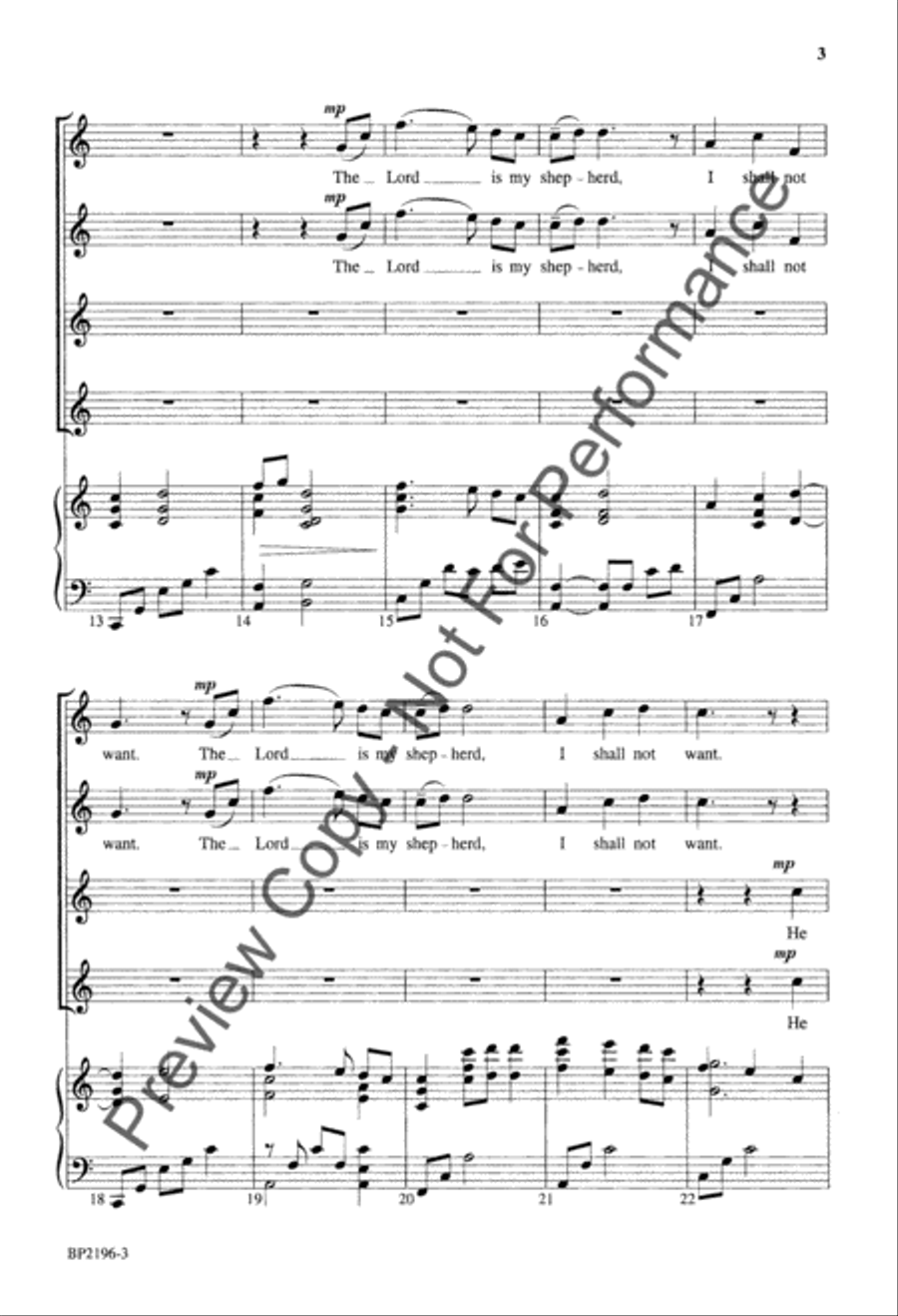Psalm 23 - Courtney - SSAA SSAA scores gallery preview page 4
