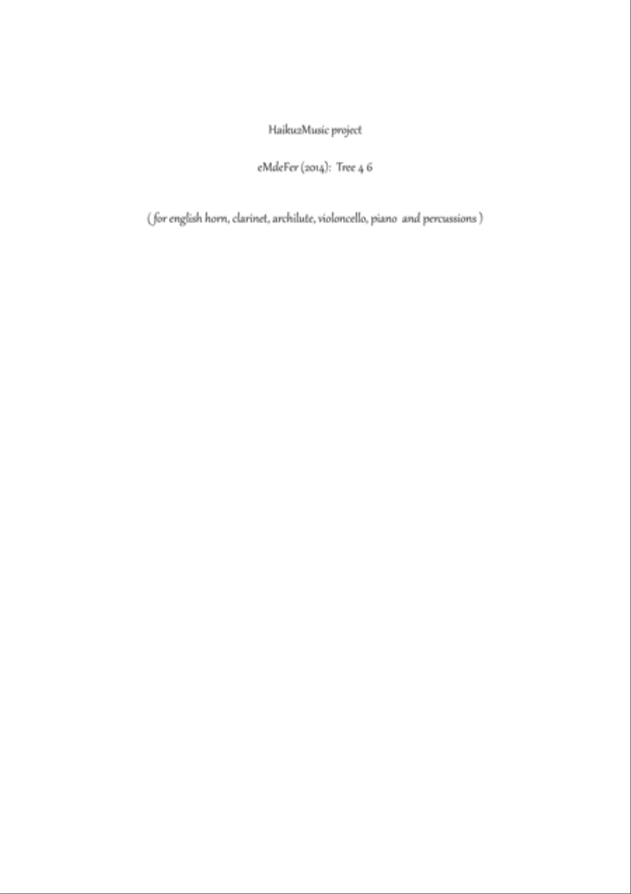 Tree 4 Six- (Eng. Horn, Clarinet, Lute, Cello, Piano & Percussions) Small Ensemble scores gallery preview page 3