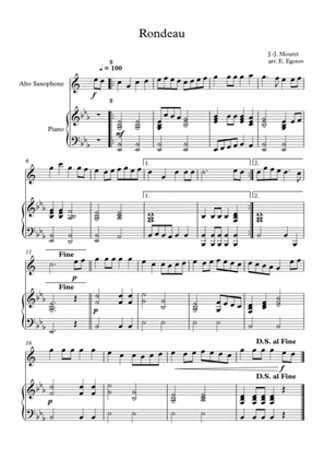 Rondeau, Jean-Joseph Mouret, For Alto Saxophone & Piano