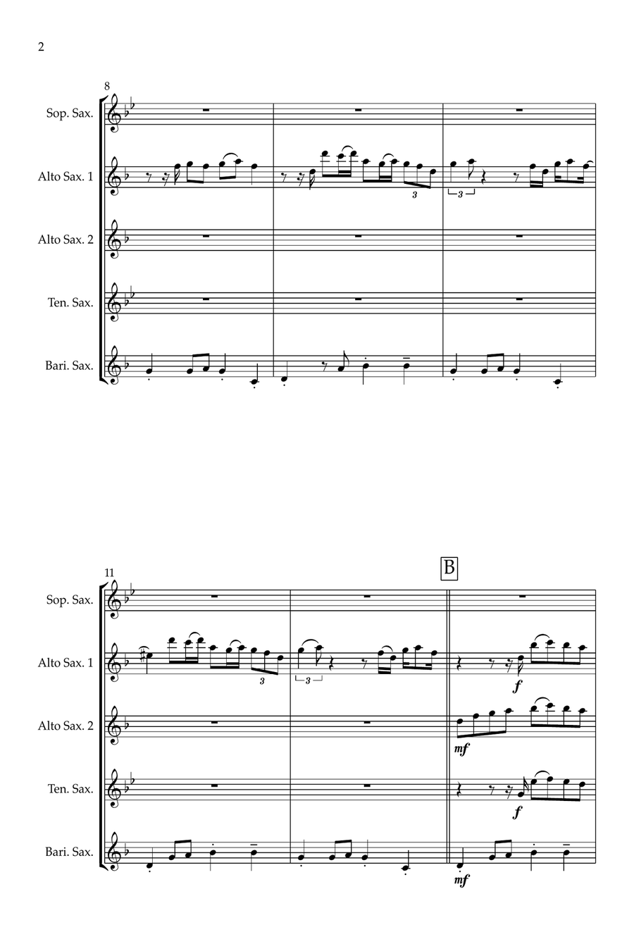 Why D'you Only Call Me When You're High? Saxophone Quintet scores gallery preview page 3