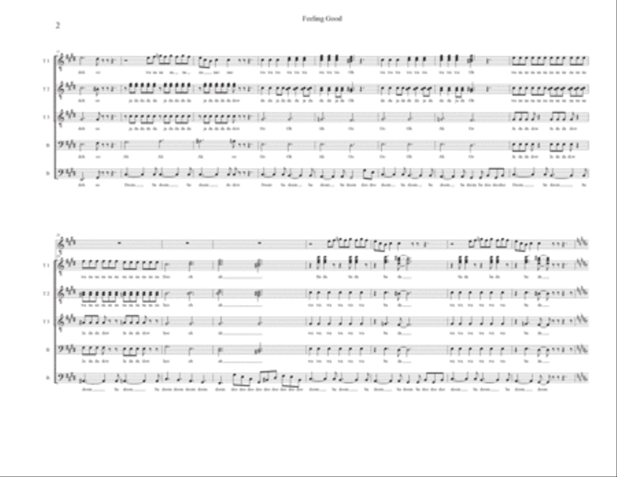 Feeling Good TTBB scores gallery preview page 2