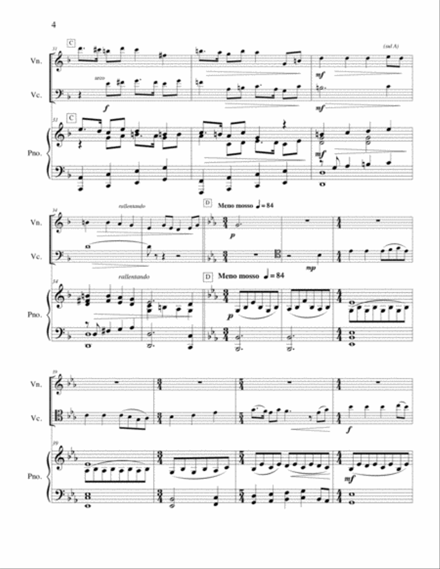 Three Last American Hymn Preludes for Violin, Cello and Piano Piano Trio scores gallery preview page 5