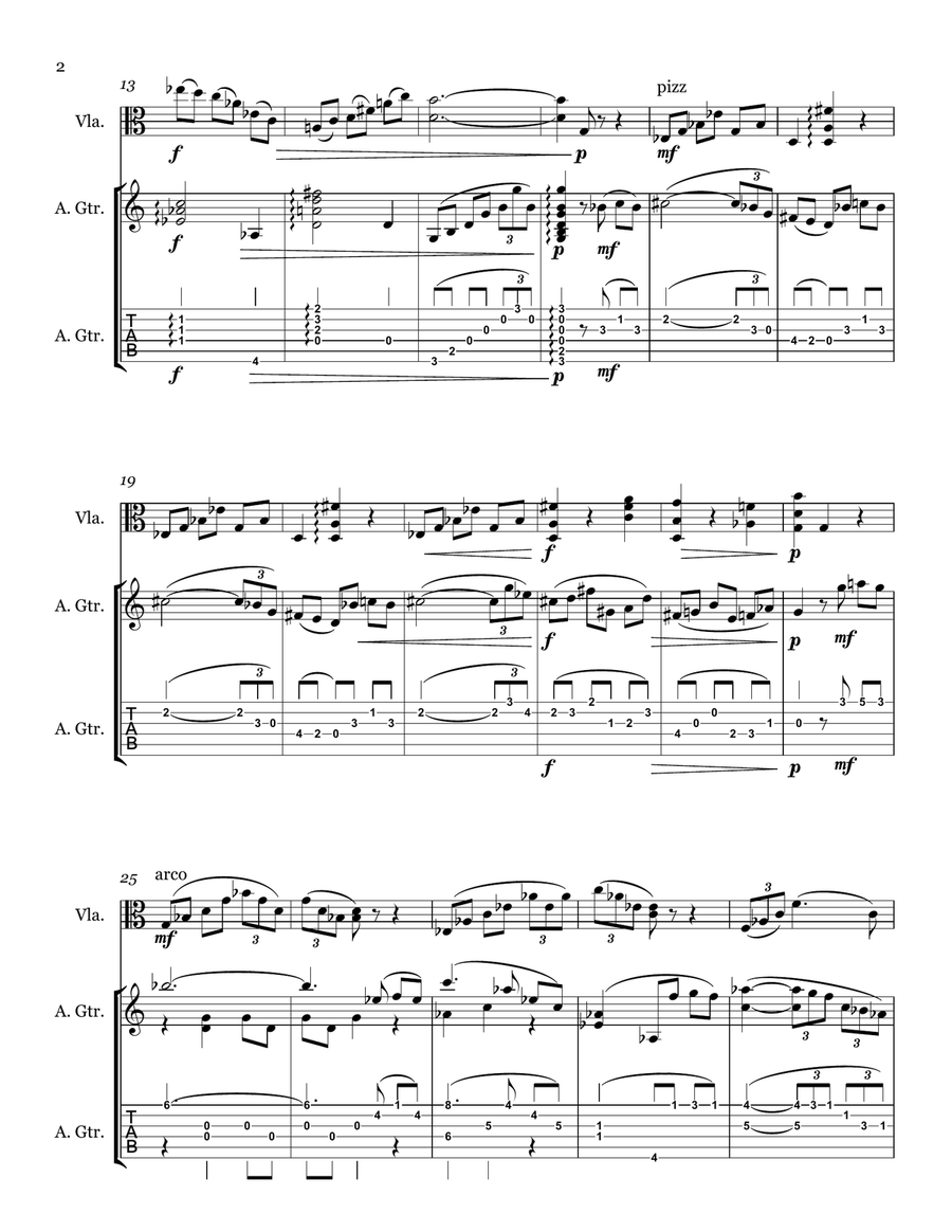 Duet for Viola and Guitar String Duet scores gallery preview page 2