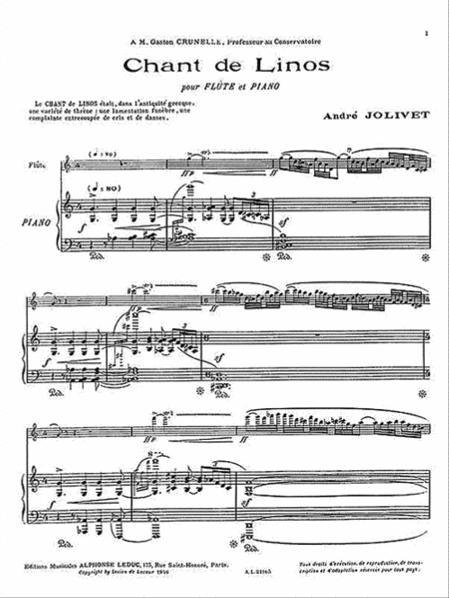 Chant De Linos Flute Solo scores gallery preview page 2
