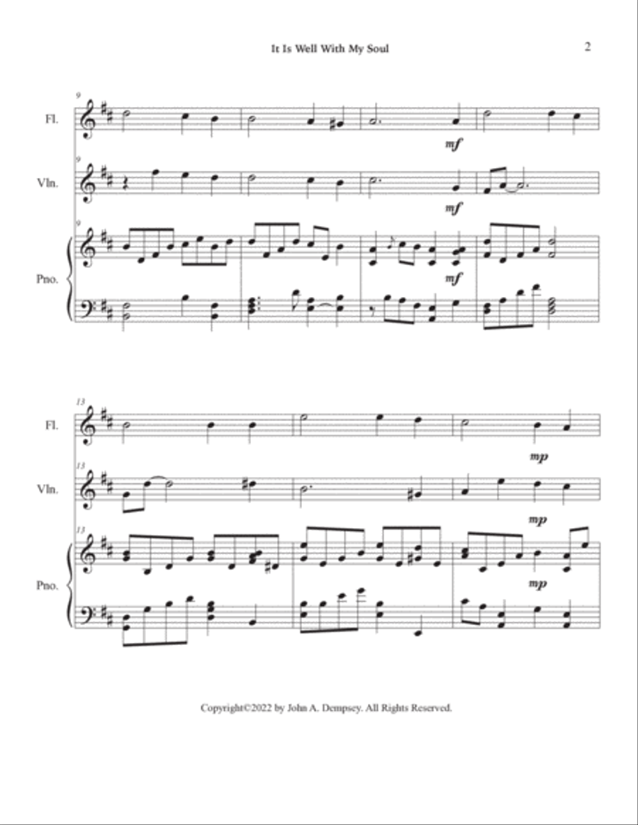 It Is Well With My Soul (Trio for Flute, Violin and Piano) Small Ensemble scores gallery preview page 6