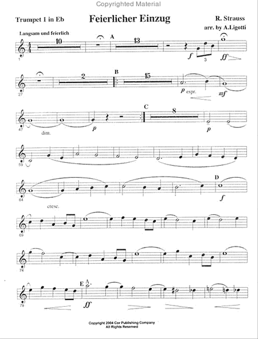 Solemn Procession of Knights of the Johanniter Order (Albert Ligotti) Brass Ensemble scores gallery preview page 2