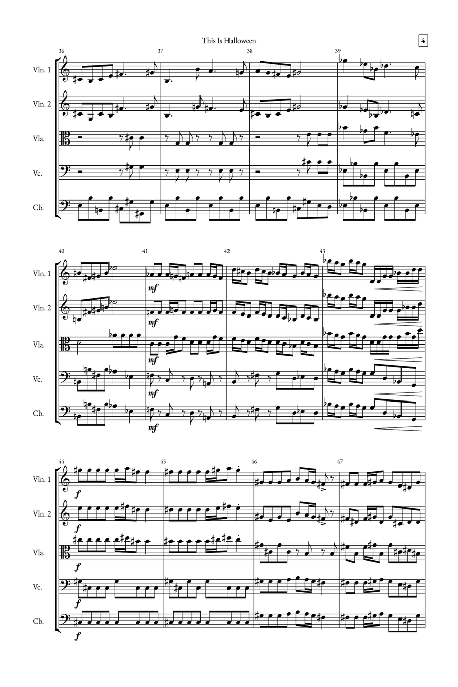 This Is Halloween String Quintet scores gallery preview page 4