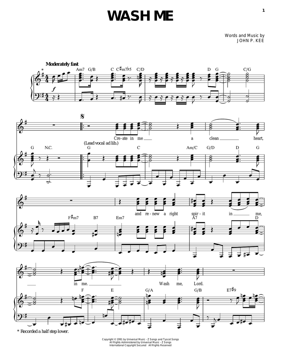 Wash Me Acoustic Guitar scores gallery preview page 1