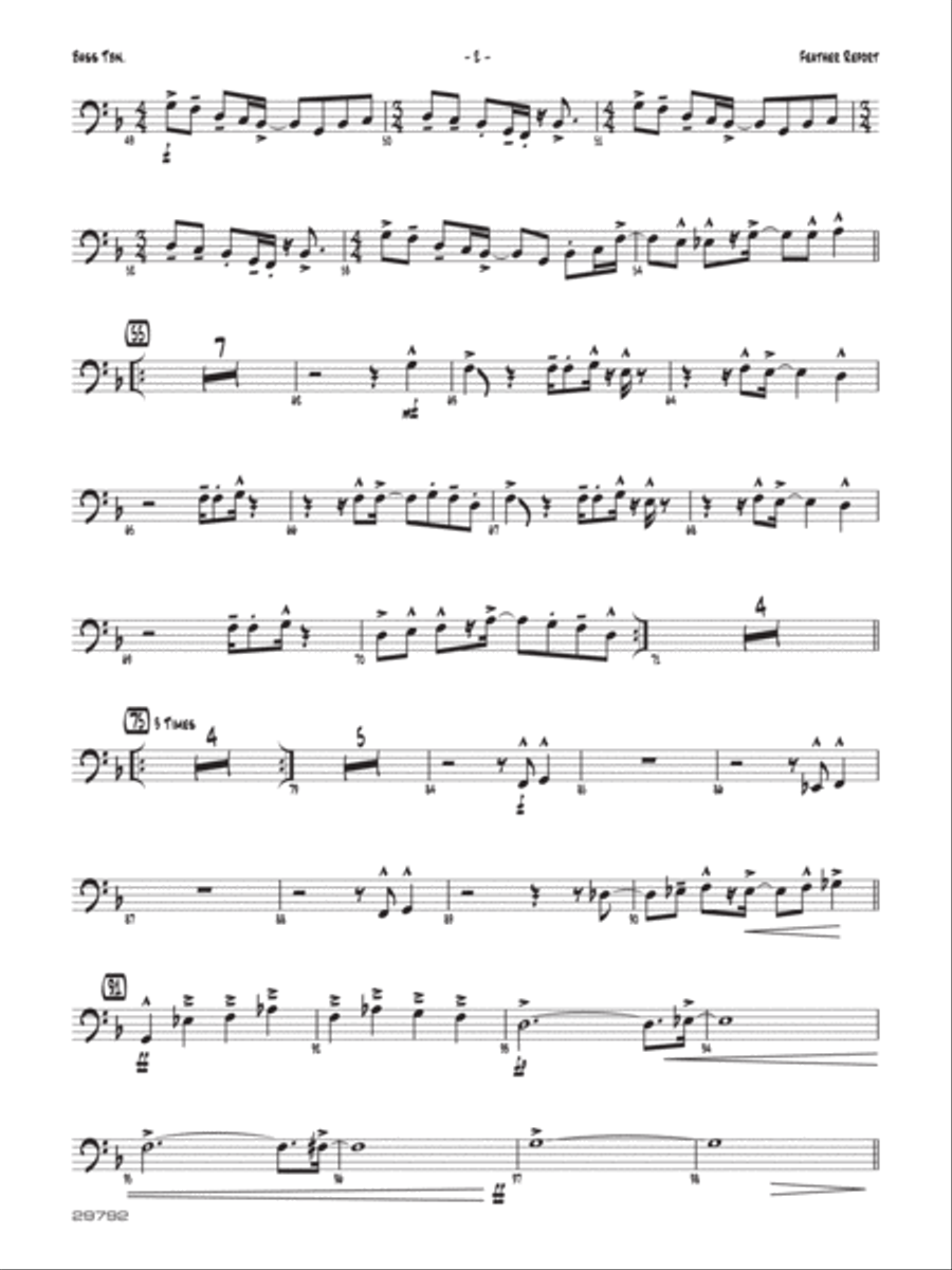Feather Report: Bass Trombone Jazz Ensemble scores gallery preview page 2