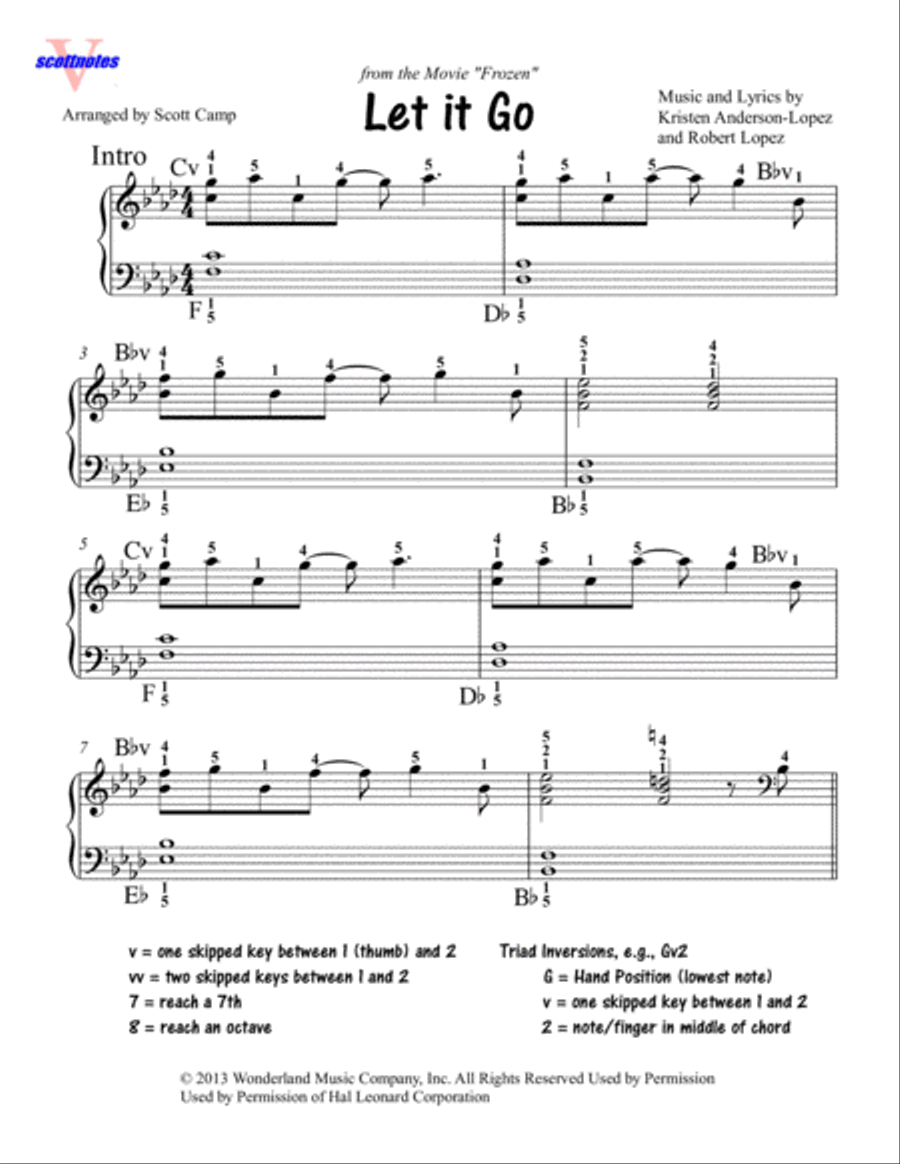 Let It Go (from Frozen) Piano Solo scores gallery preview page 1